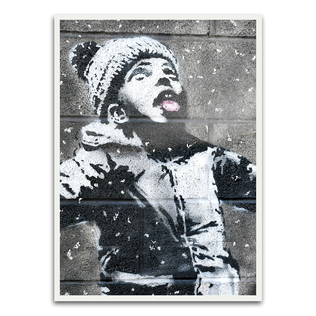 BANKSY ART 2 White Printed frame acrylic canvas Frames