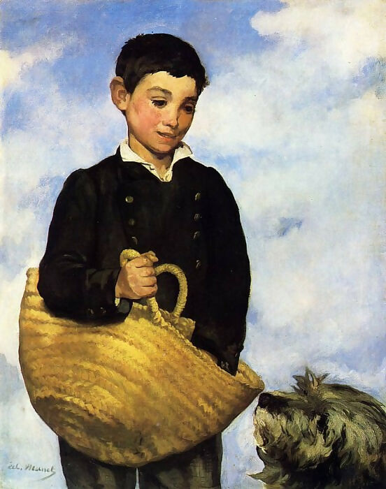 Edouard Manet - Boy with a Dog 50X40 Canvas