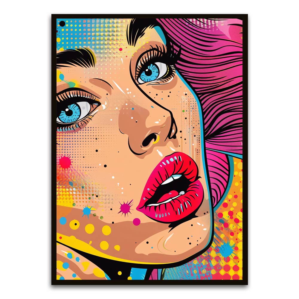 Pop art Black Printed frame acrylic canvas Frames