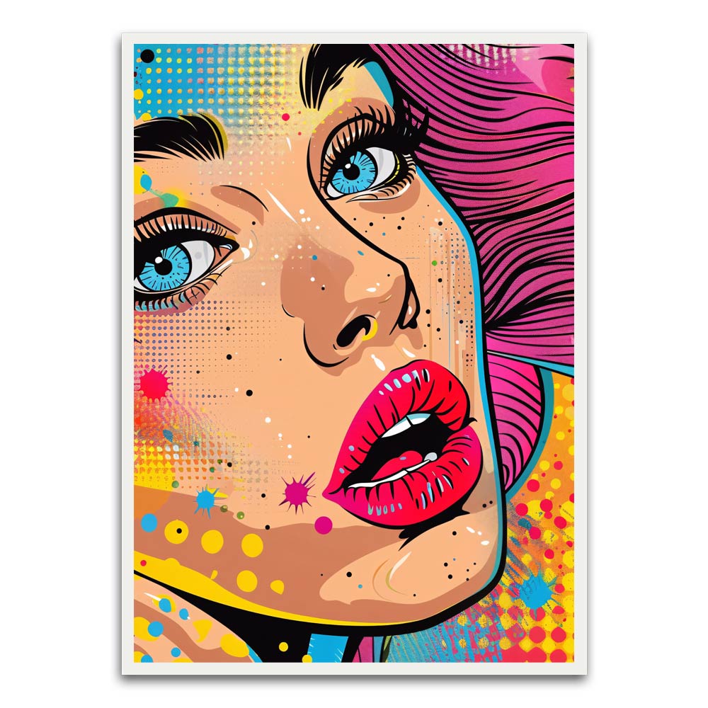 Pop art White Printed frame acrylic canvas Frames