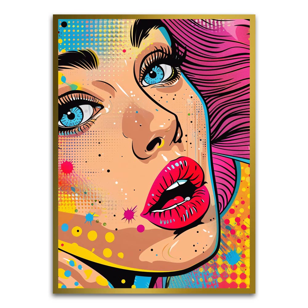 Pop art Gold Printed frame acrylic canvas Frames