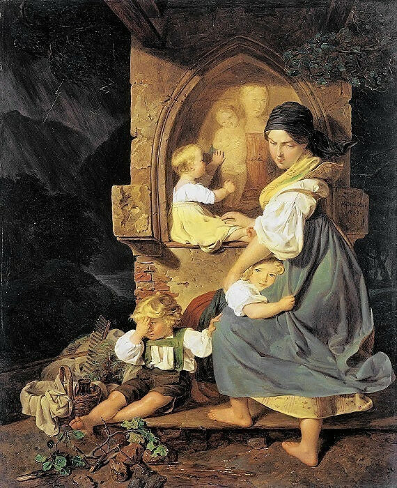 Ferdinand Georg Waldmüller – Shelter from the Approaching Storm
