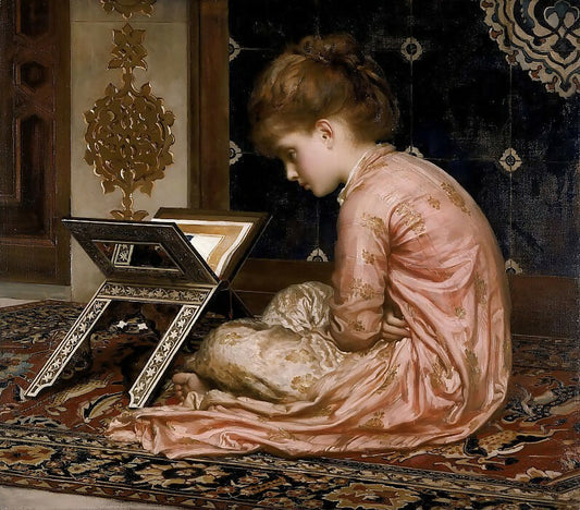 Frederic Leighton – Study of a Manuscript on a Reading Stand 50X40 Canvas
