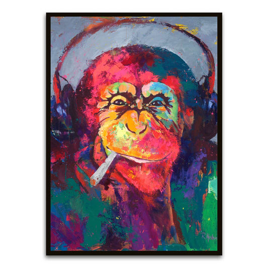 Smoking Monkey Black Printed frame acrylic canvas Frames