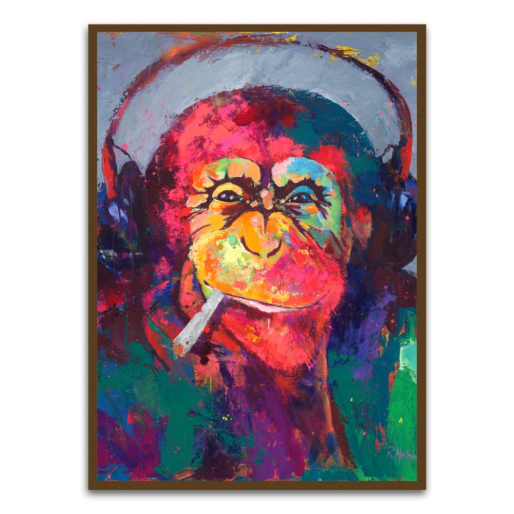 Smoking Monkey Brown Printed frame acrylic canvas Frames