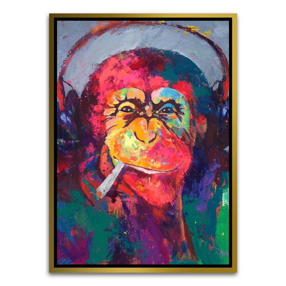 Smoking Monkey Gold Canvas frame acrylic canvas Frames