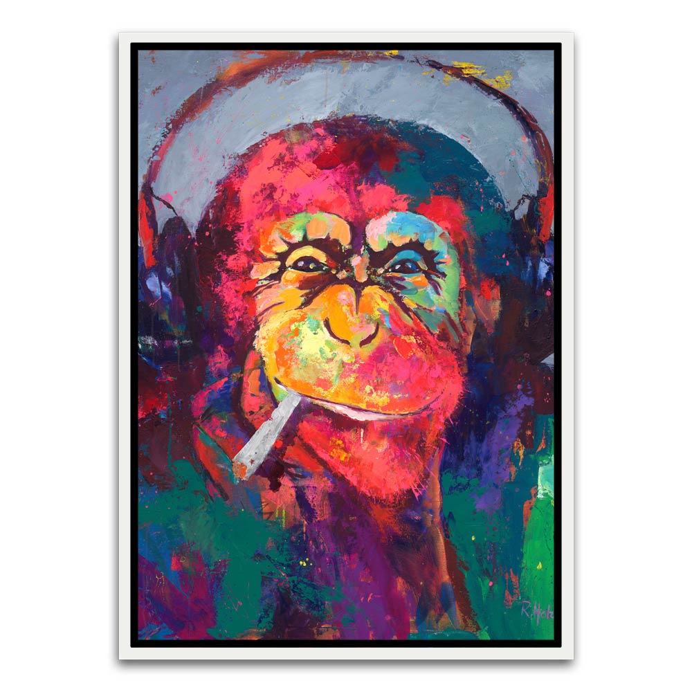 Smoking Monkey White Canvas frame acrylic canvas Frames