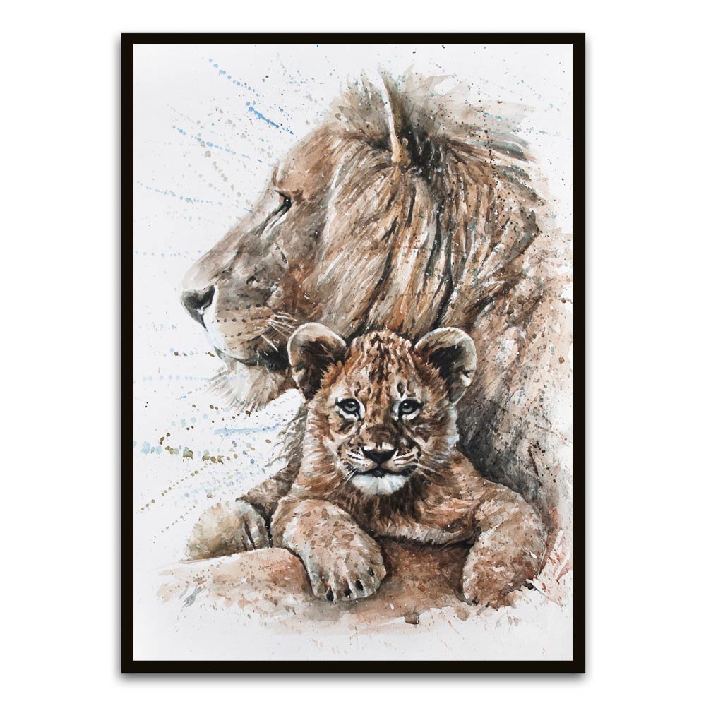 Lion Black Printed frame acrylic canvas Frames