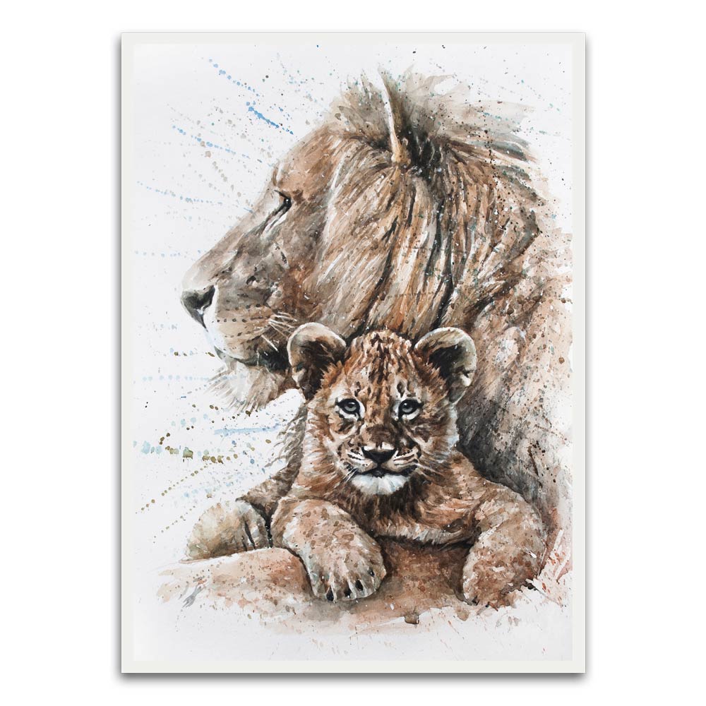 Lion White Printed frame acrylic canvas Frames