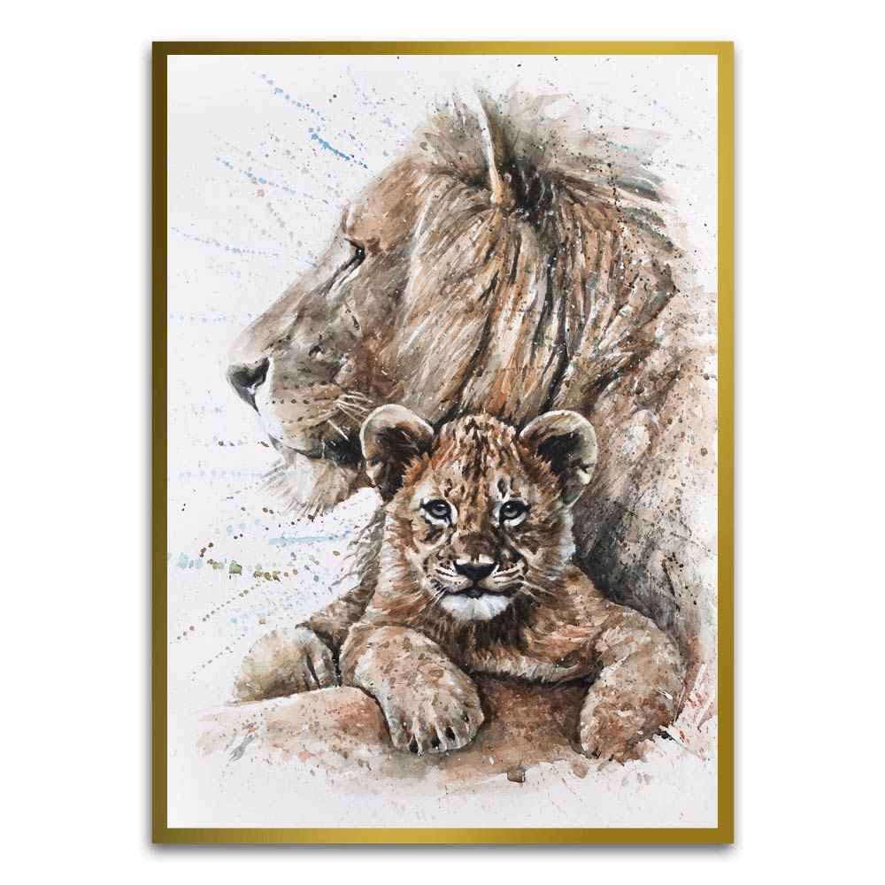 Lion Gold Printed frame acrylic canvas Frames