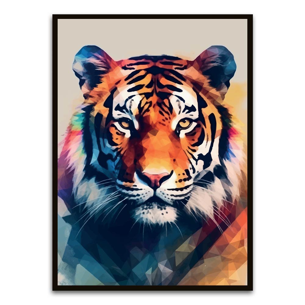 Tiger Black Printed frame acrylic canvas Frames