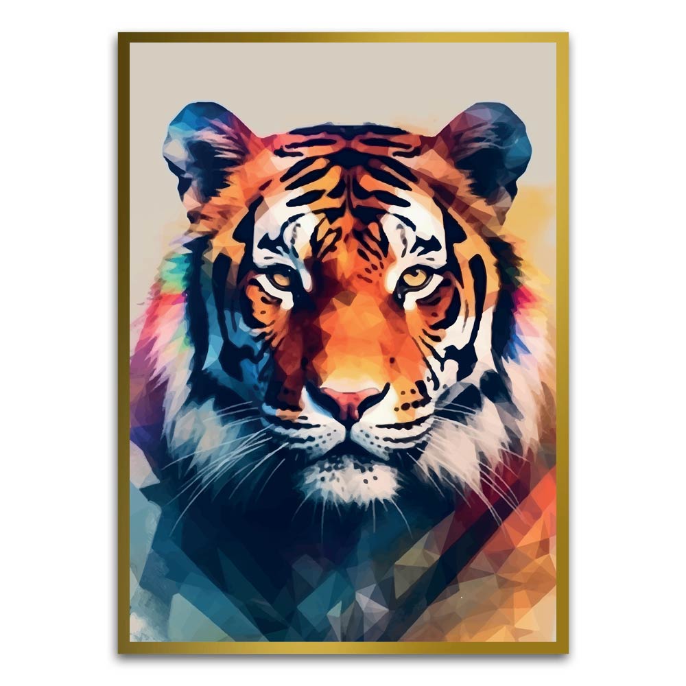 Tiger Gold Printed frame acrylic canvas Frames