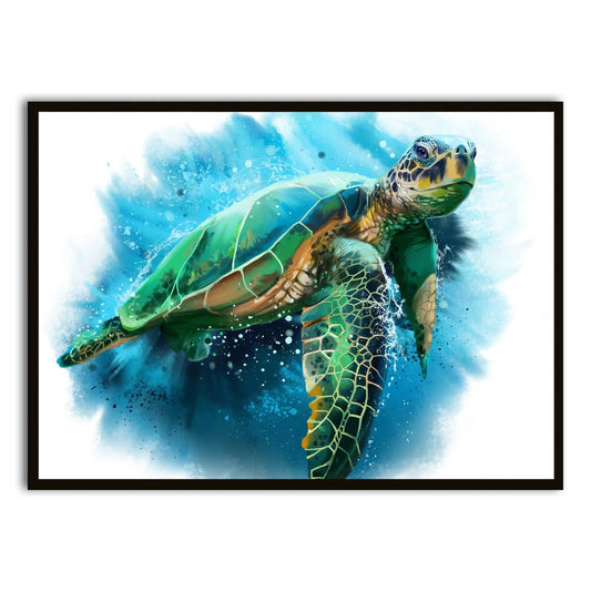 Colorful Tortoise Black Printed frame acrylic canvas Frames