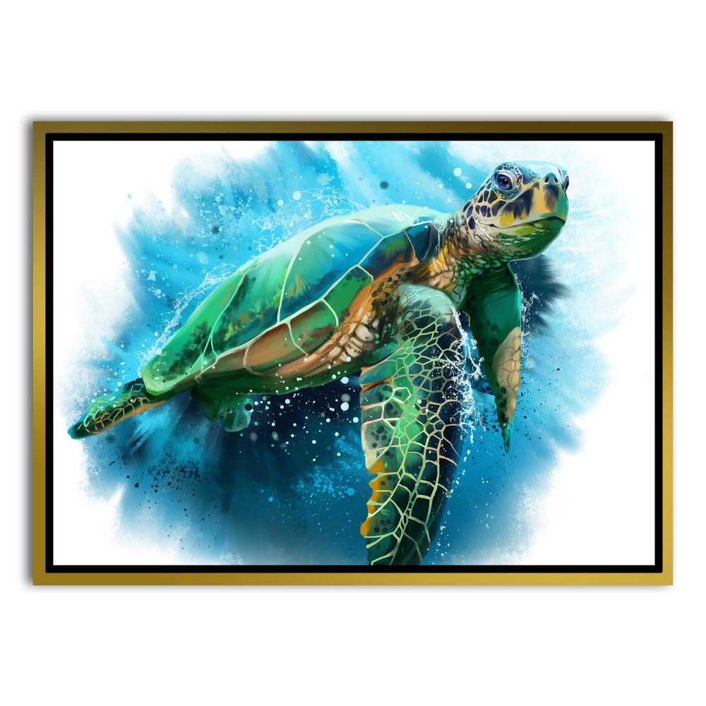 Colorful Tortoise Gold Canvas frame acrylic canvas Frames