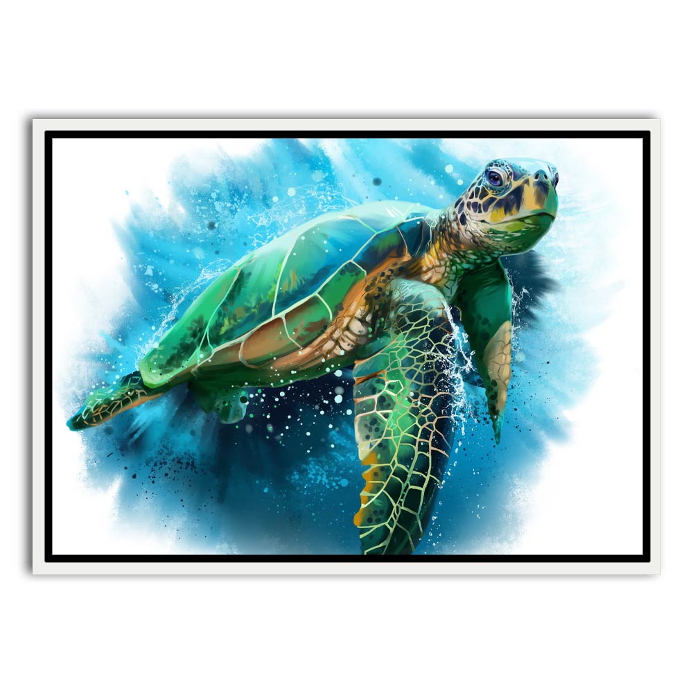 Colorful Tortoise White Canvas frame acrylic canvas Frames