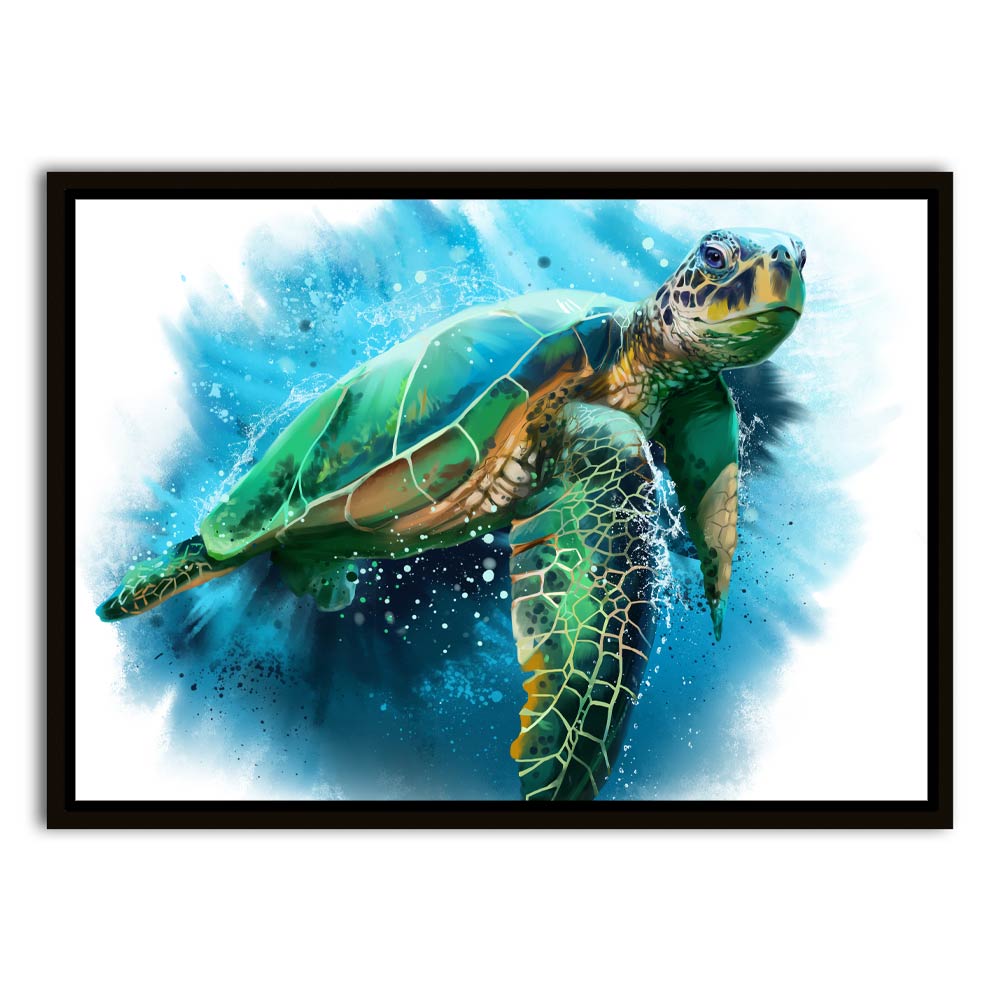 Colorful Tortoise Black Canvas frame acrylic canvas Frames