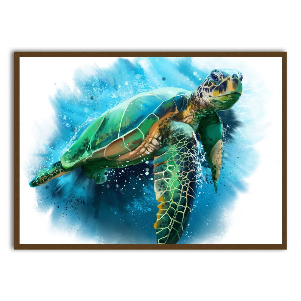 Colorful Tortoise Brown Printed frame acrylic canvas Frames