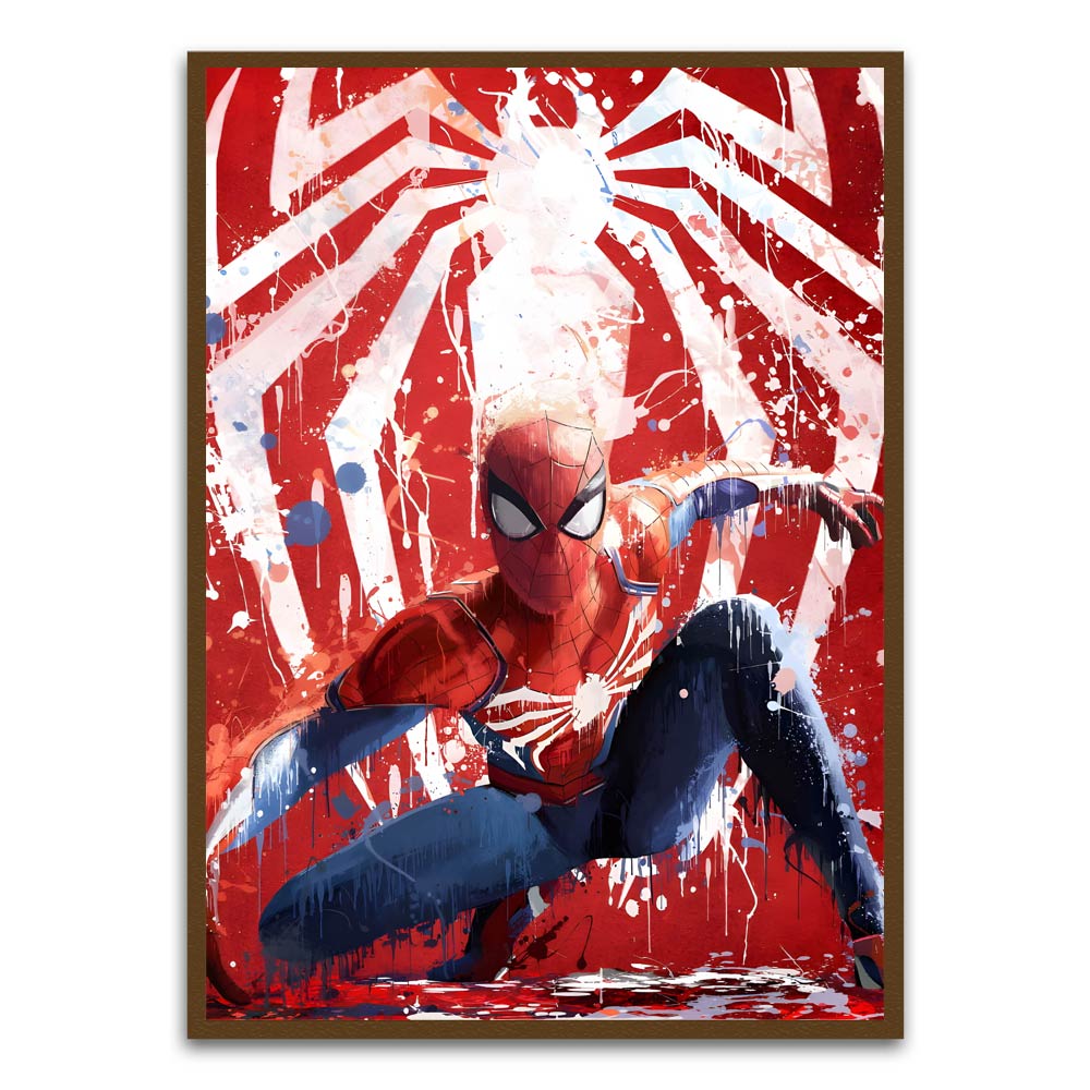 Spider man 11 Brown Printed frame acrylic canvas Frames