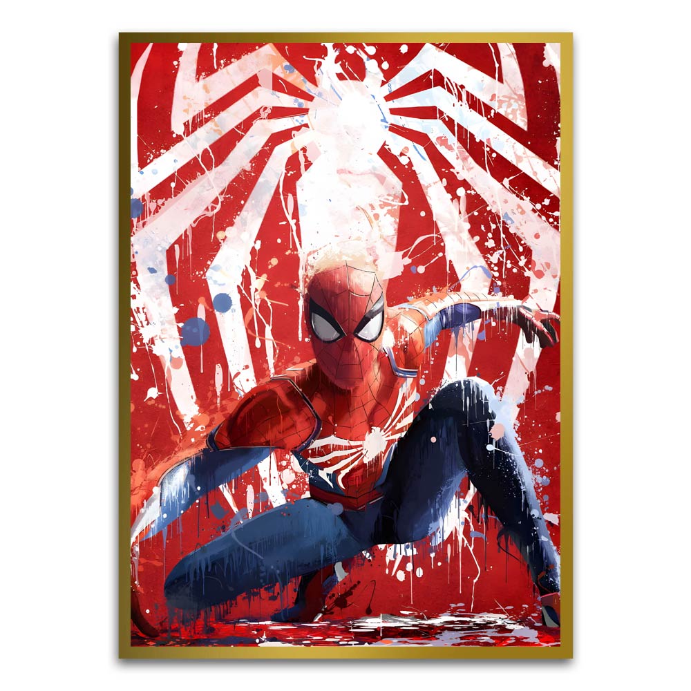 Spider man 11 Gold Printed frame acrylic canvas Frames