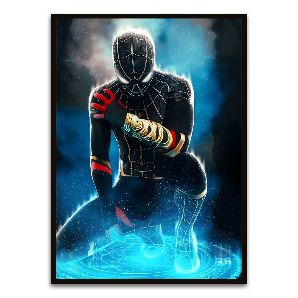 Spider man 14 Black Printed frame acrylic canvas Frames