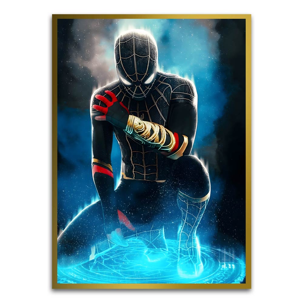 Spider man 14 Gold Printed frame acrylic canvas Frames