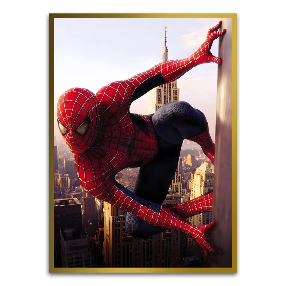 Spider man 3 Gold Printed frame acrylic canvas Frames