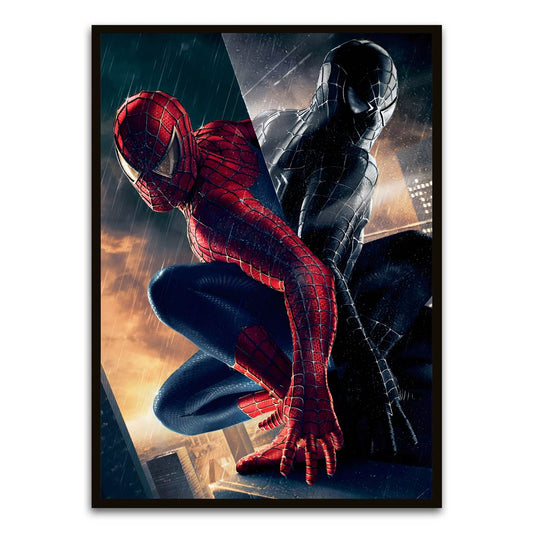 Spider man 4 Black Printed frame acrylic canvas Frames