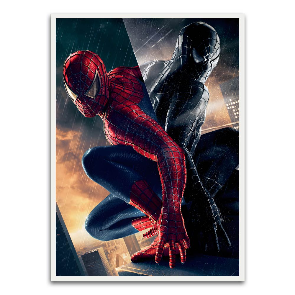 Spider man 4 White Printed frame acrylic canvas Frames