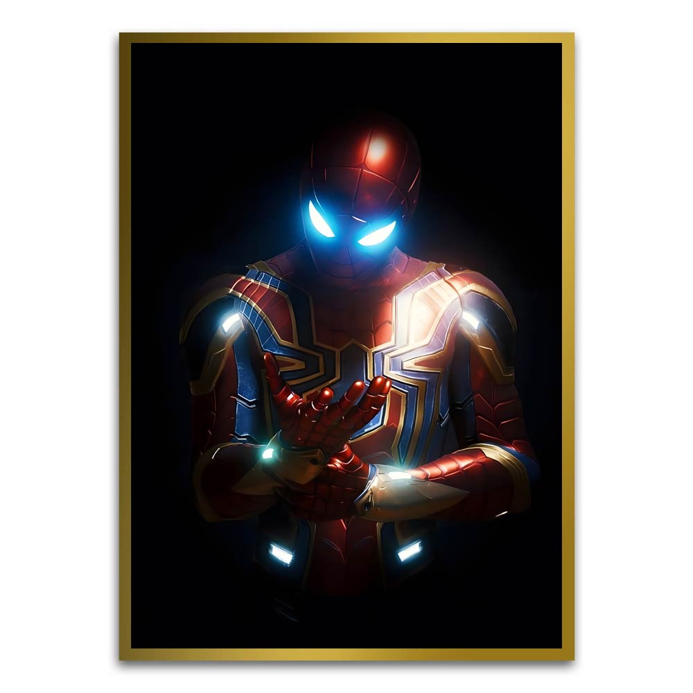 Spider man 6 Gold Printed frame acrylic canvas Frames