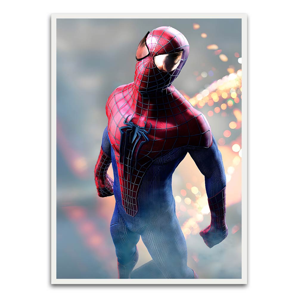 Spider man 9 White Printed frame acrylic canvas Frames