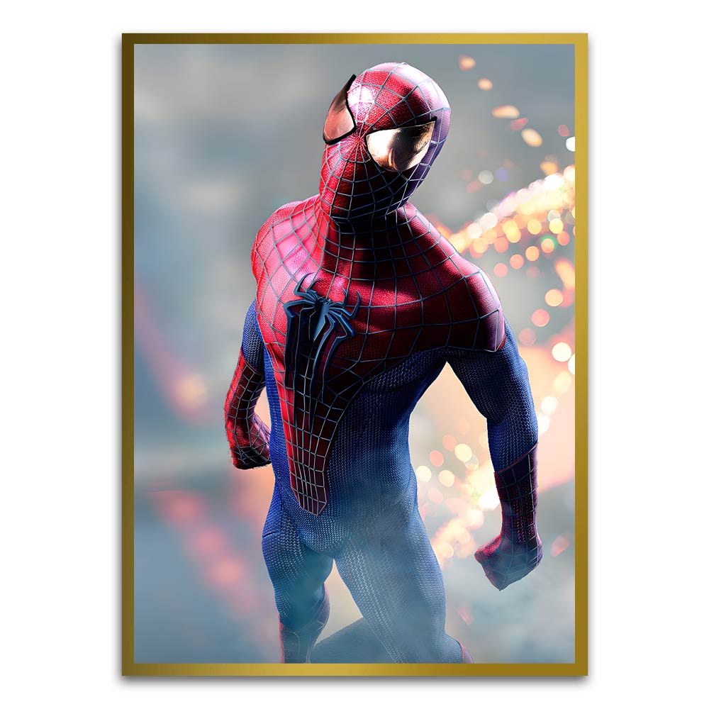 Spider man 9 Gold Printed frame acrylic canvas Frames