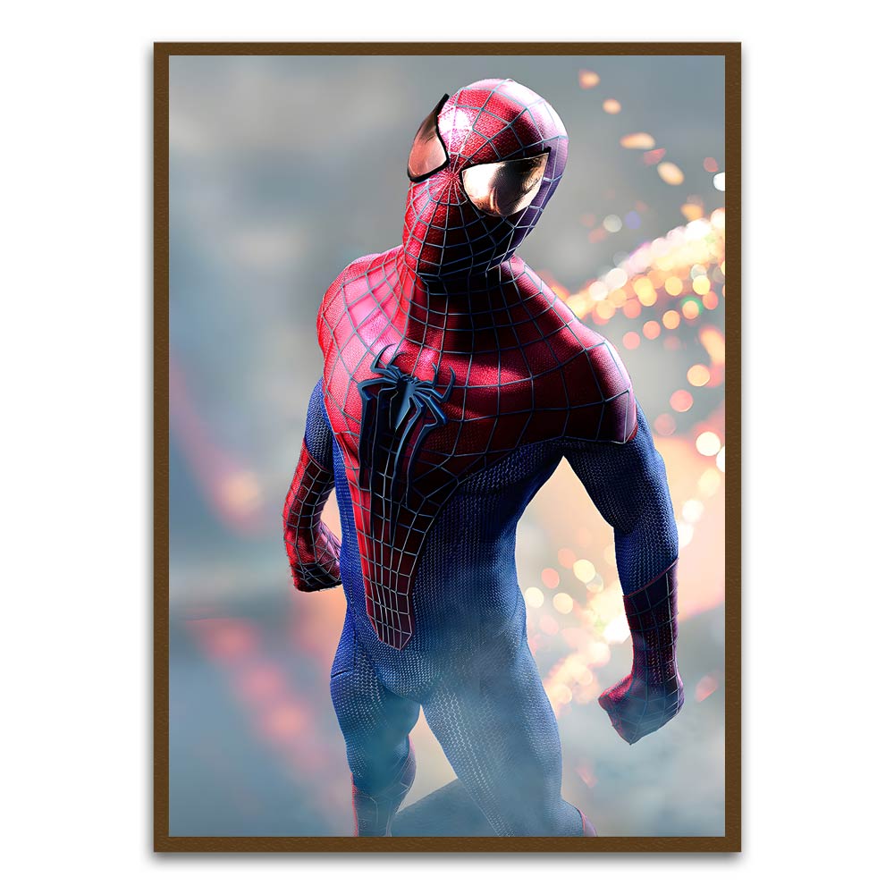 Spider man 9 Brown Printed frame acrylic canvas Frames