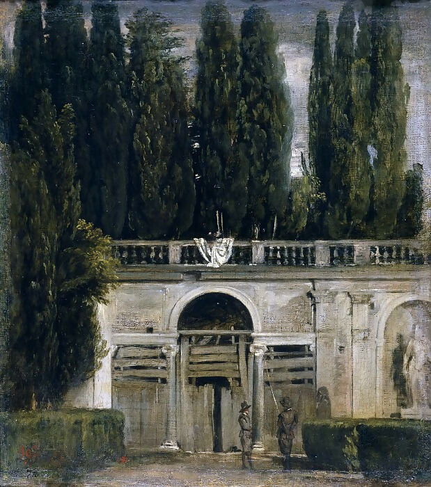 Diego Rodriguez de Silva y Velazquez View of the Garden of the Villa Medici in Rome 50X40 Canvas