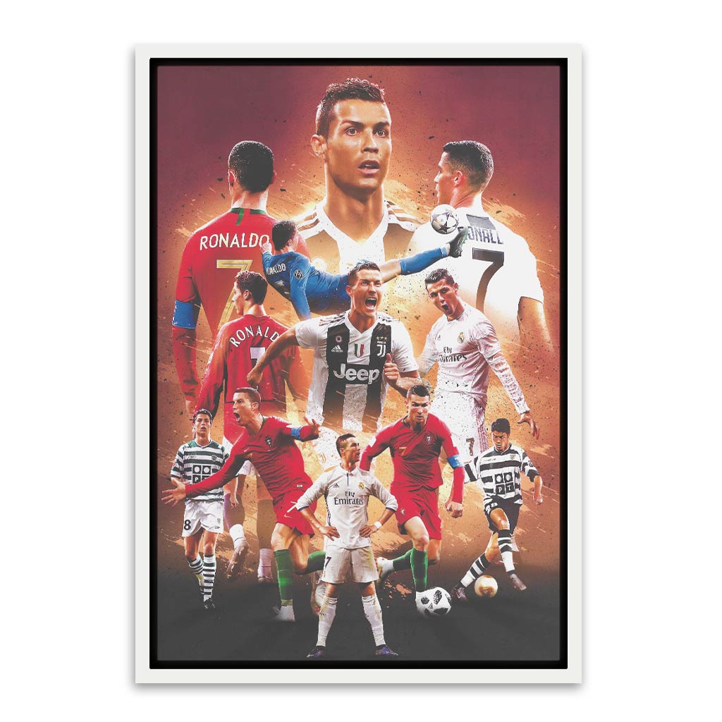 Football Players poster White Canvas frame acrylic canvas Frames