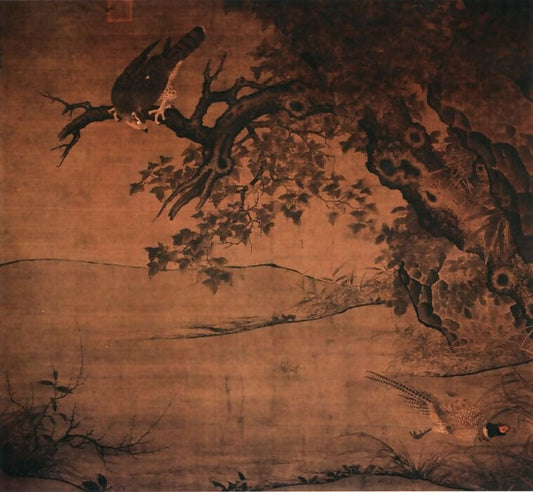Chinese Artists of the Middle Ages (李迪 - 枫鹰雉鸡图) – Li Di 50X63 Canvas