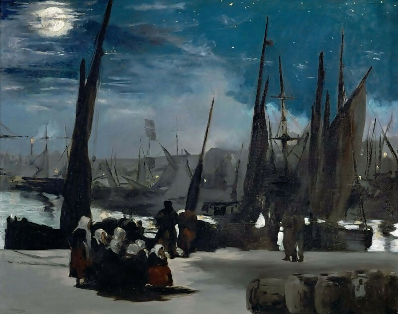 Edouard Manet – Moonlit Night on the Port of Boulogne 45x60 Canvas