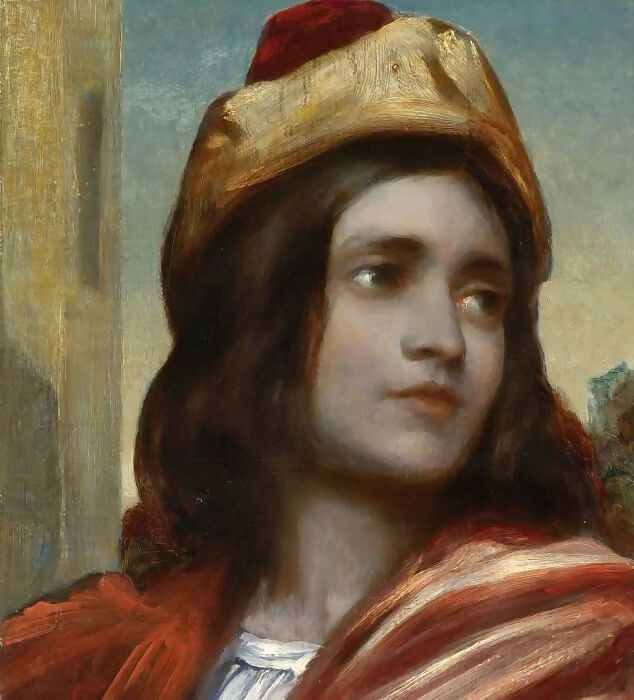 Frederic Leighton – Study of a Musician's Head from Cimabue's Celebration of the Madonna 50X40 Canvas