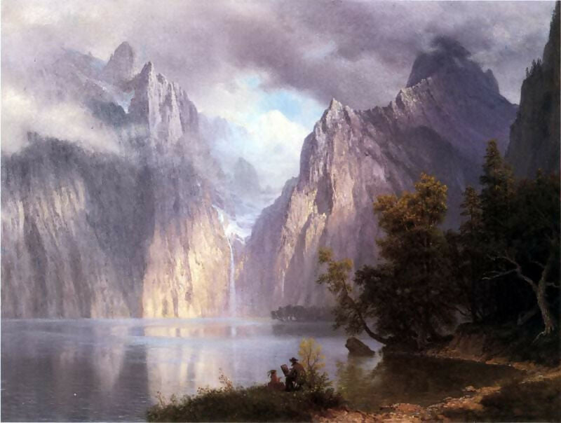 Albert Bierstadt - View in the Sierra Nevada 50X120 Canvas